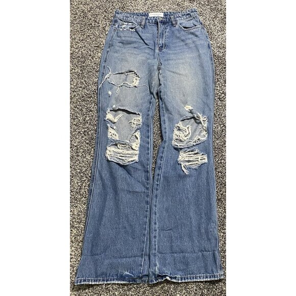 Flying Monkey Denim - Flying Monkey Jeans Women’s Sz 28 Medium Wash Distressed Vintage Straight 30x33